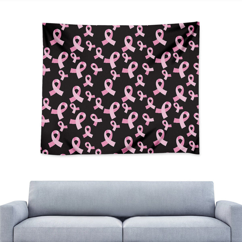 Pink Breast Cancer Ribbon Pattern Print Tapestry