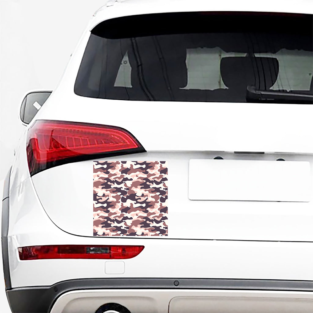 Pink Brown Camouflage Print Car Sticker