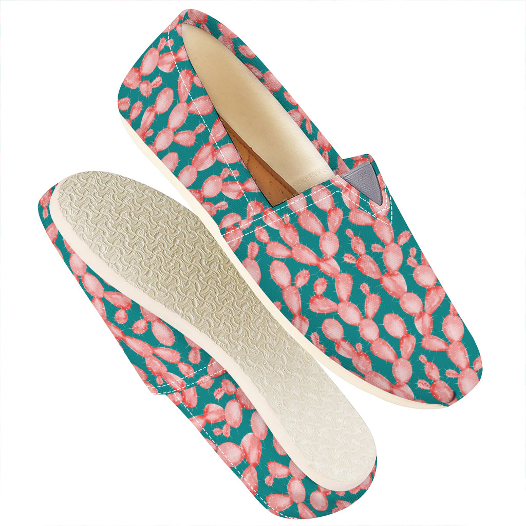 Pink Cactus Pattern Print Casual Shoes