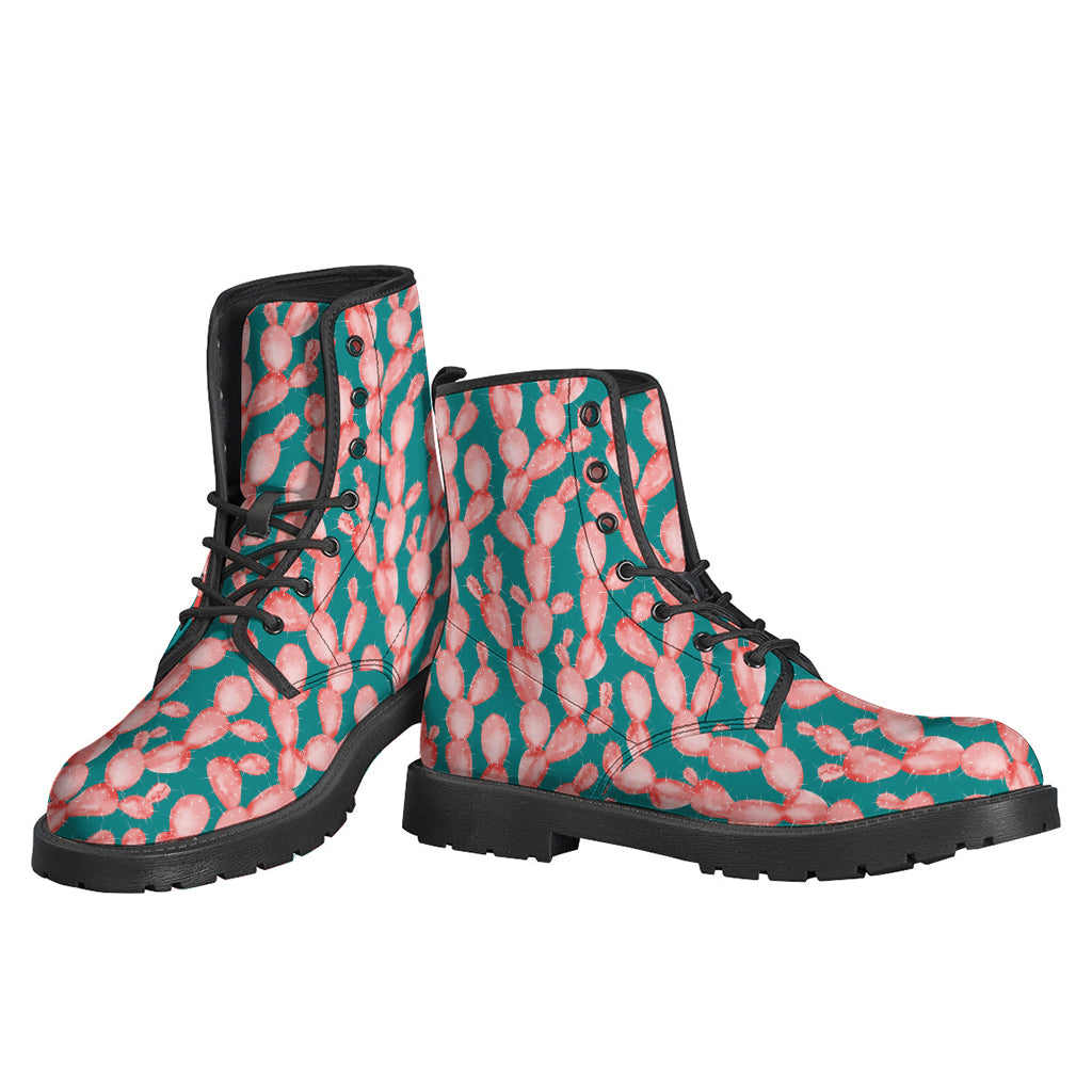 Pink Cactus Pattern Print Backpack