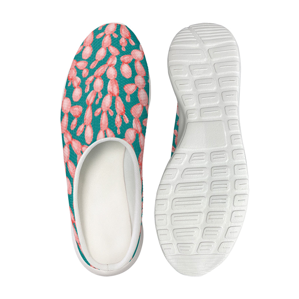 Pink Cactus Pattern Print Mesh Casual Shoes