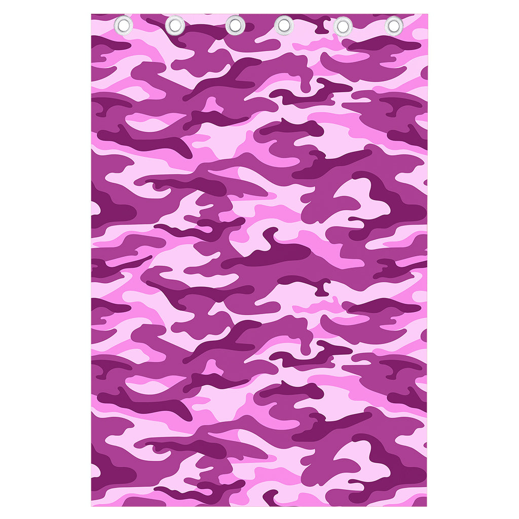 Pink Camouflage Print Curtain