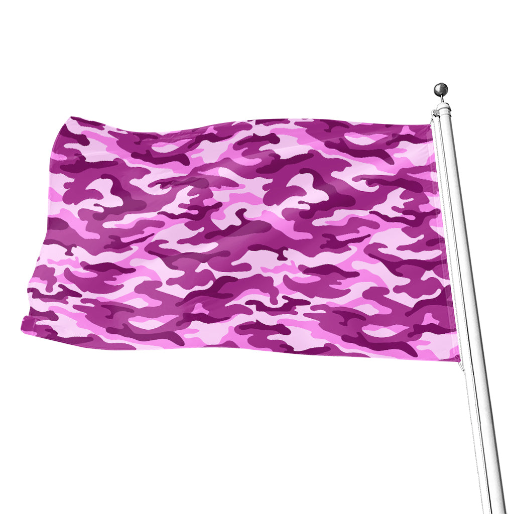 Pink Camouflage Print Flag