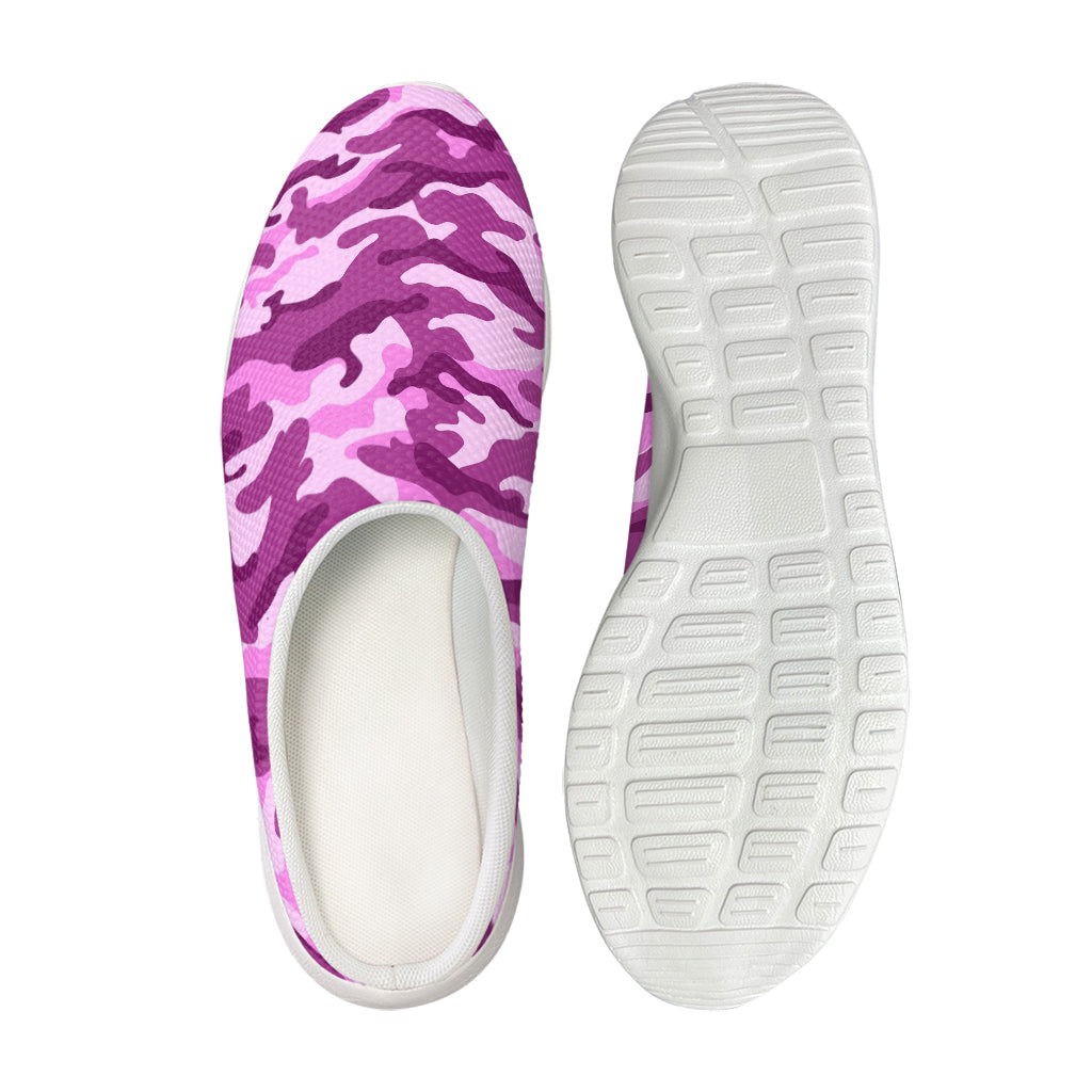 Pink Camouflage Print Mesh Casual Shoes