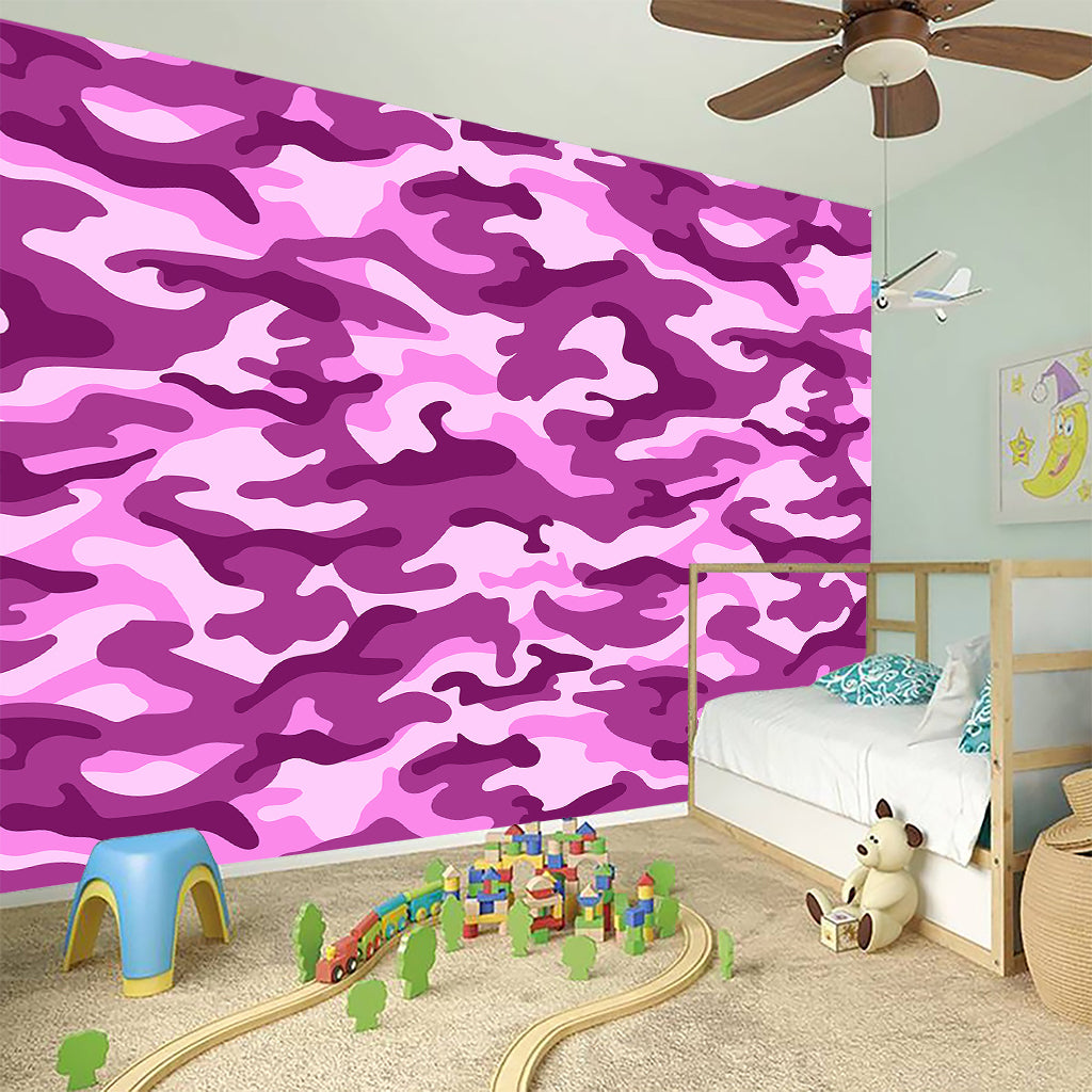 Pink Camouflage Print Wall Sticker