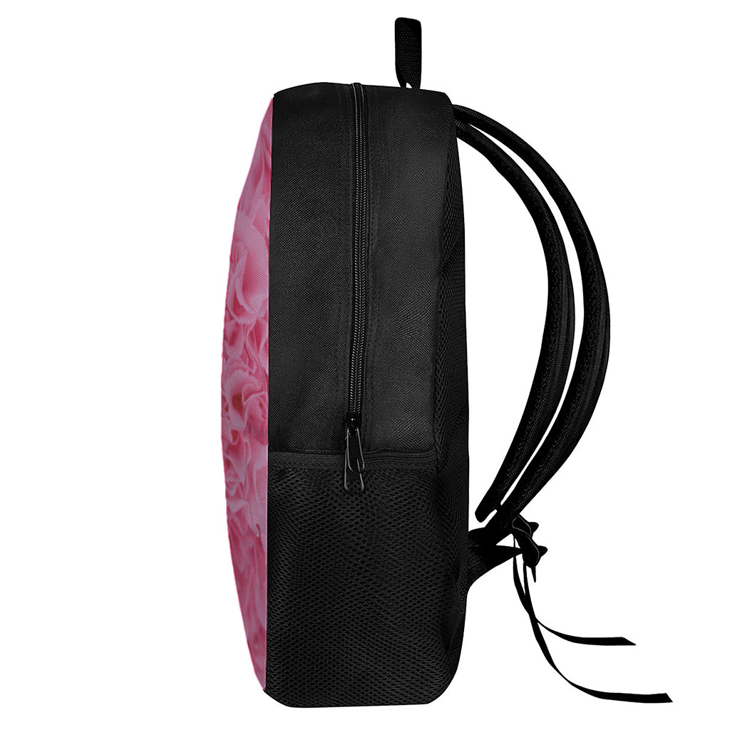 Pink Carnation Flower Print 17 Inch Backpack