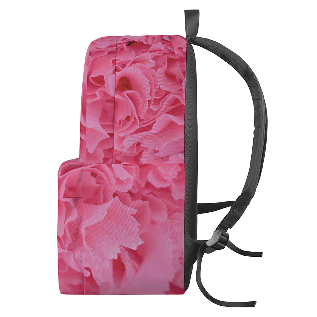 Pink Carnation Flower Print Backpack