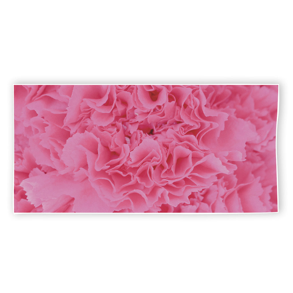 Pink Carnation Flower Print Beach Towel