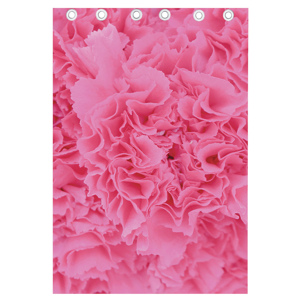 Pink Carnation Flower Print Curtain