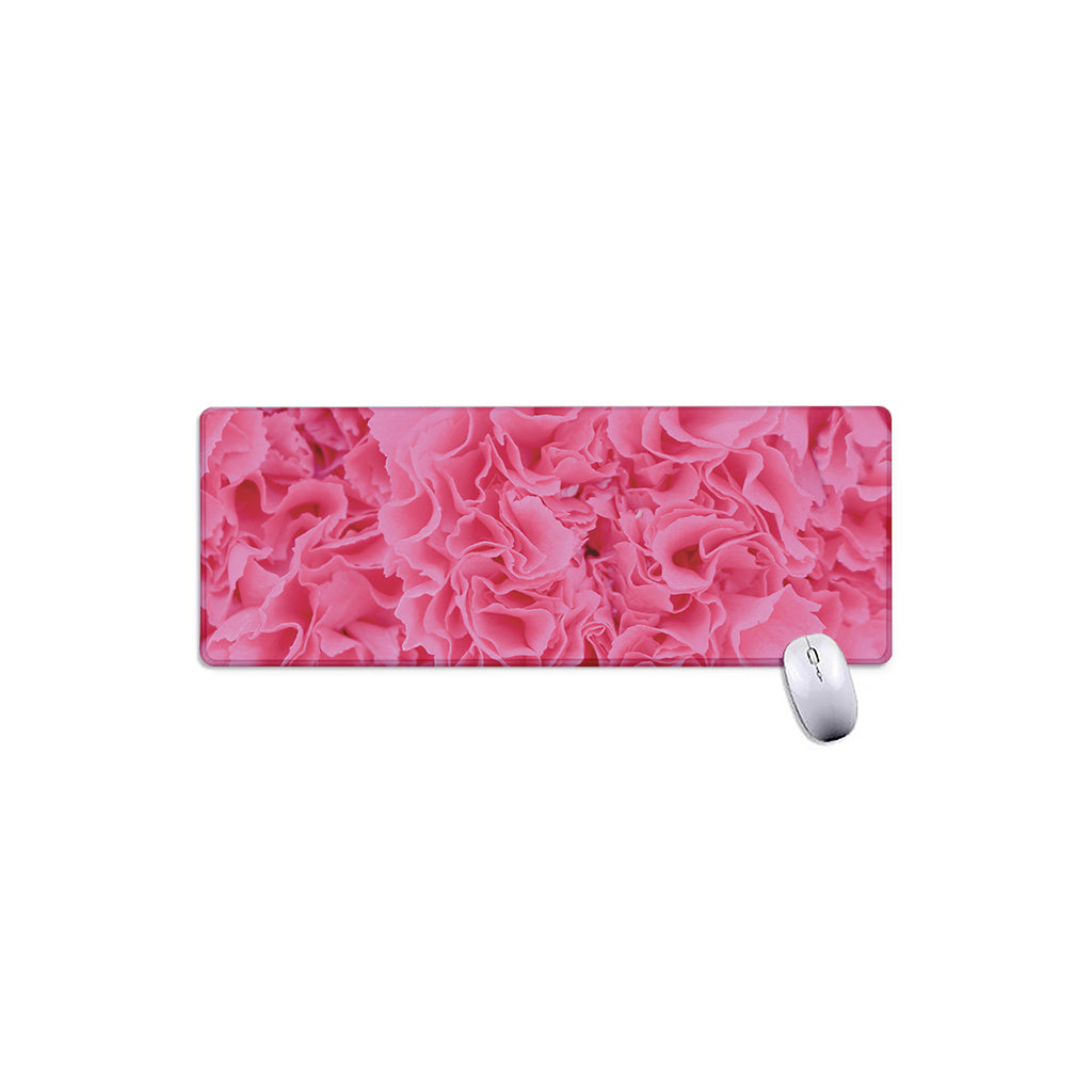 Pink Carnation Flower Print Extended Mouse Pad