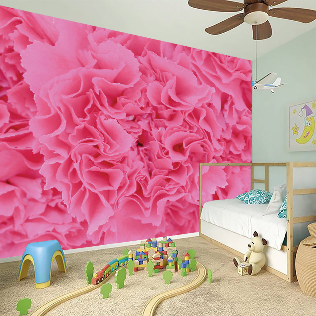 Pink Carnation Flower Print Wall Sticker