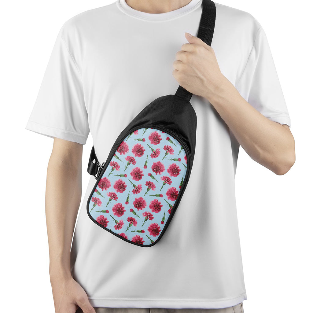 Pink Carnation Pattern Print Chest Bag