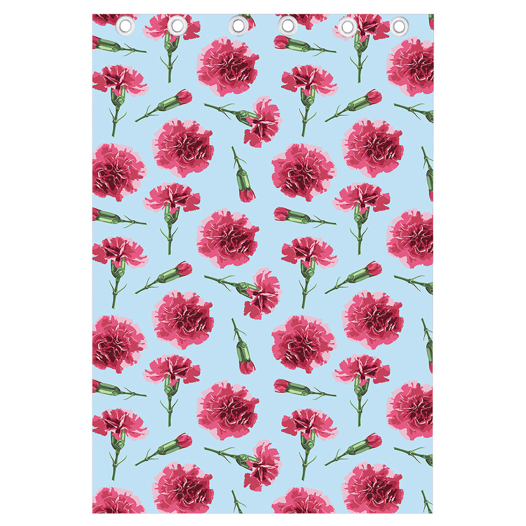 Pink Carnation Pattern Print Curtain