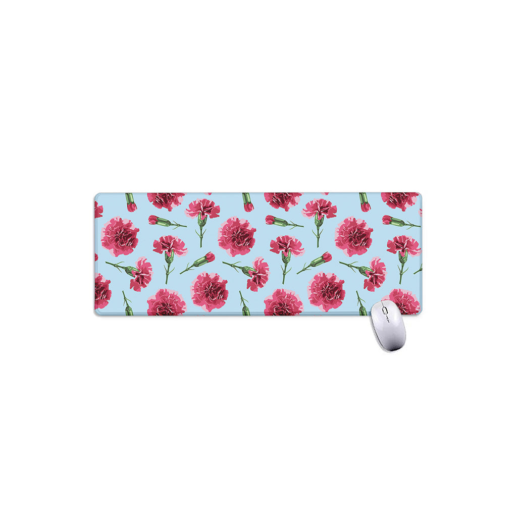 Pink Carnation Pattern Print Extended Mouse Pad