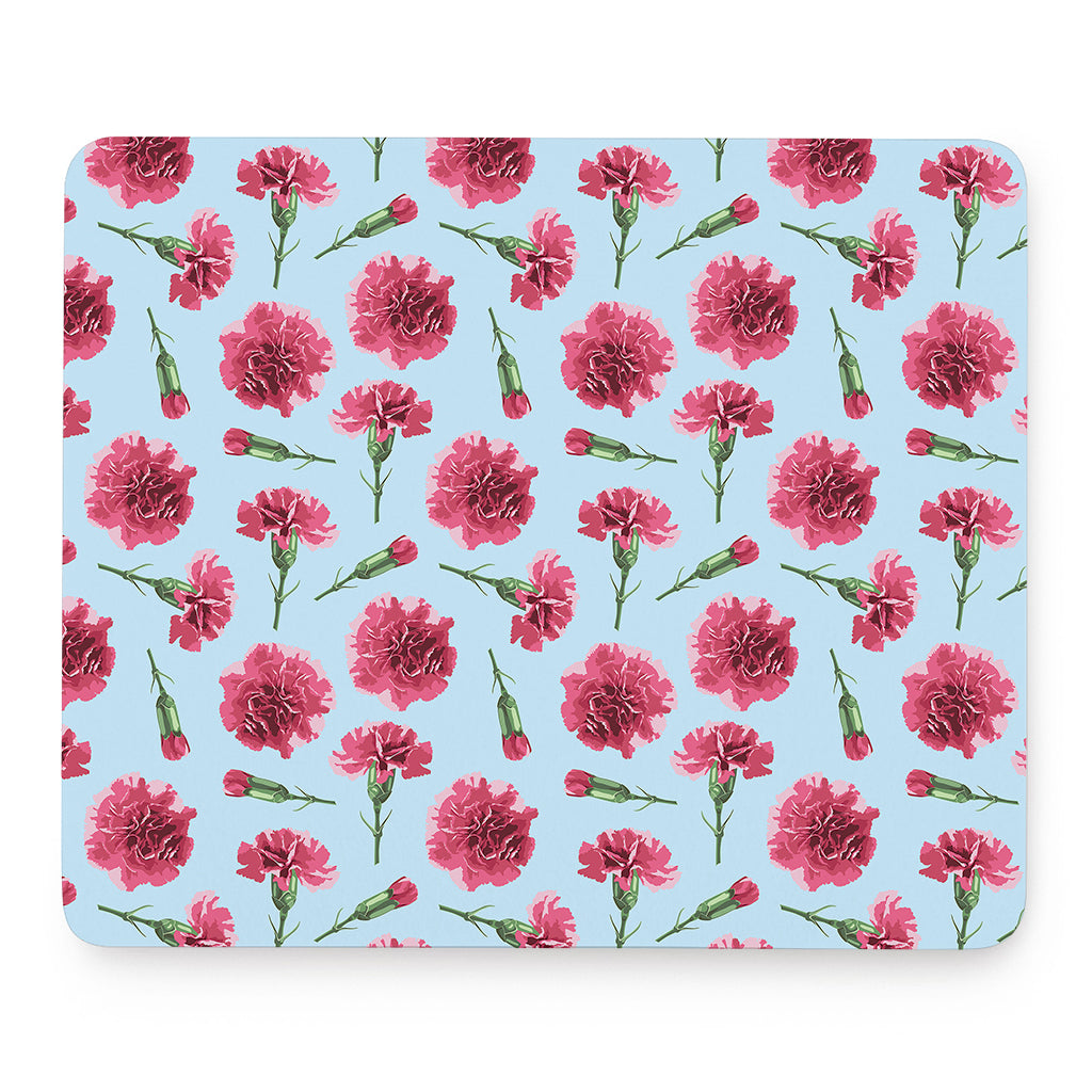 Pink Carnation Pattern Print Mouse Pad