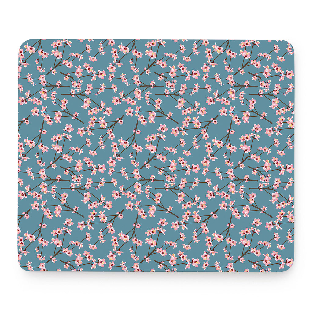 Pink Cherry Blossom Pattern Print Mouse Pad
