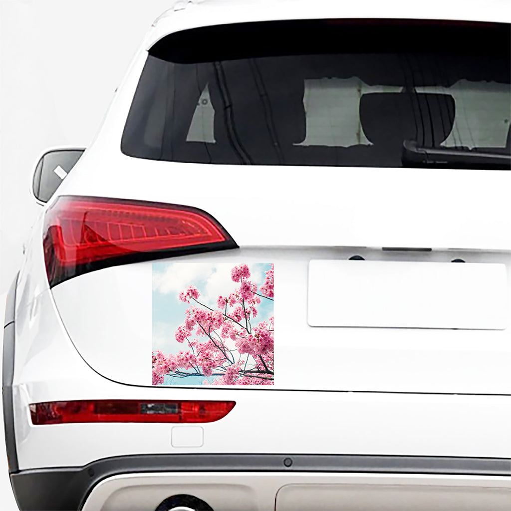 Pink Cherry Blossom Print Car Sticker