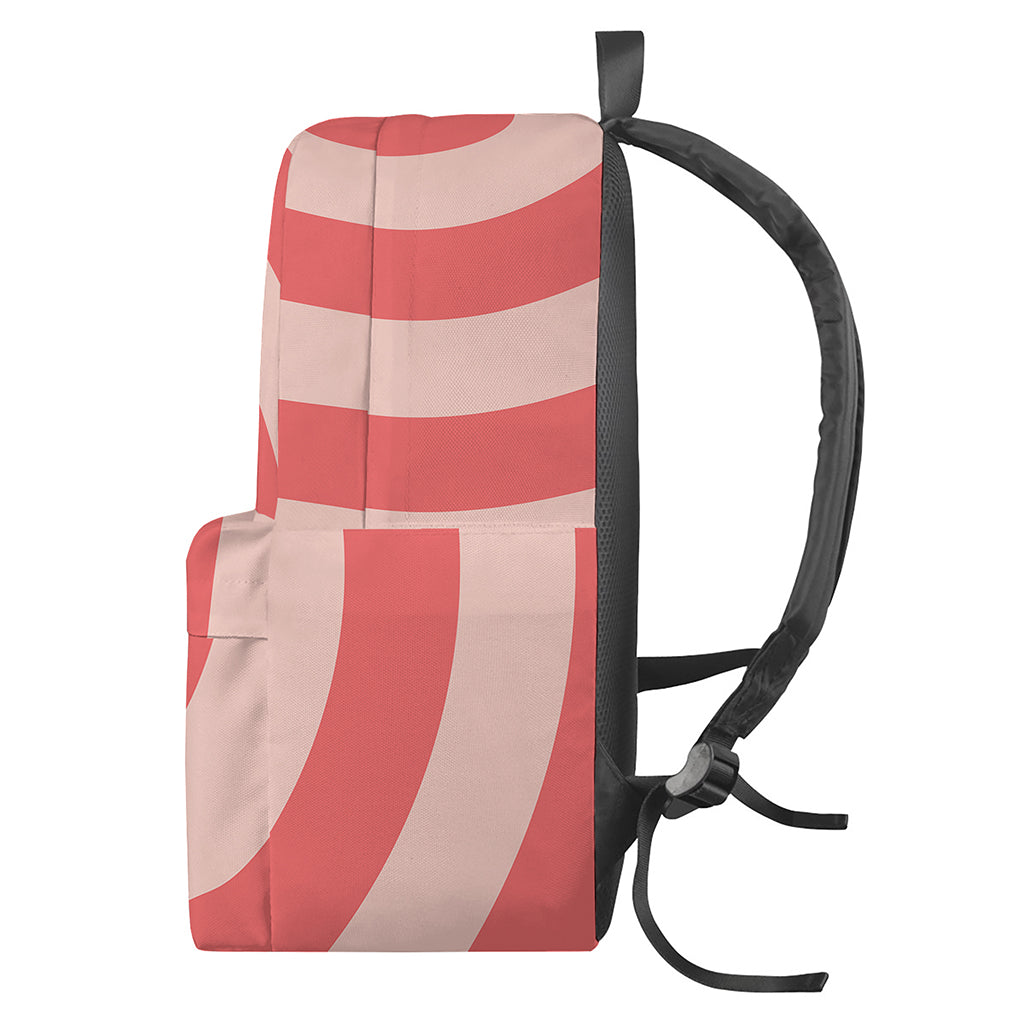 Pink Circle Swirl Print Backpack