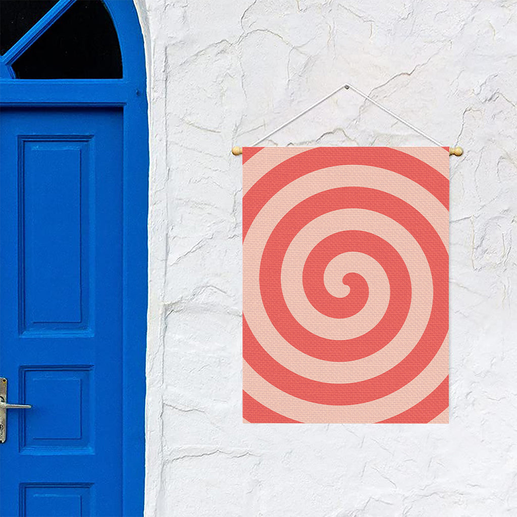 Pink Circle Swirl Print Garden Flag