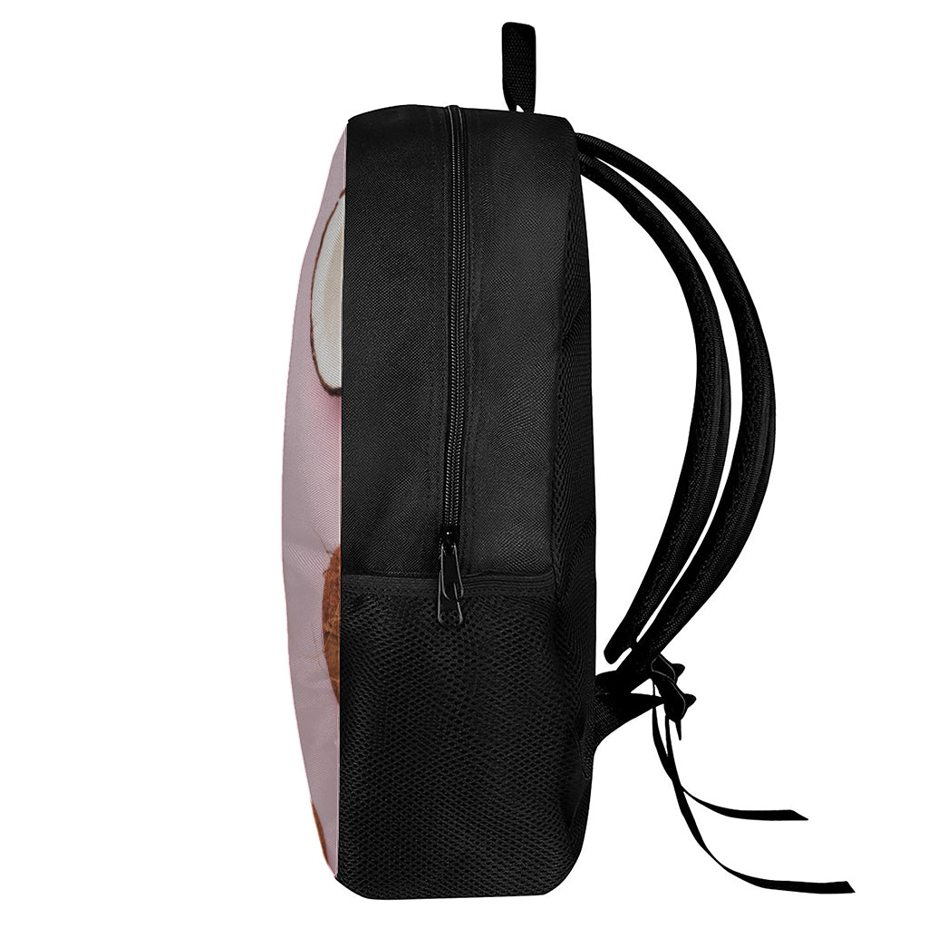 Pink Coconut Pattern Print 17 Inch Backpack