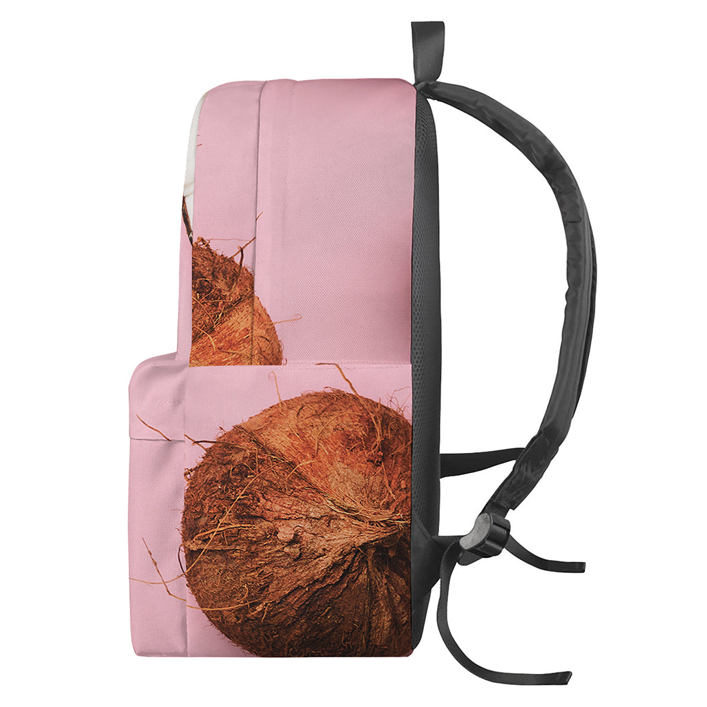 Pink Coconut Pattern Print Backpack
