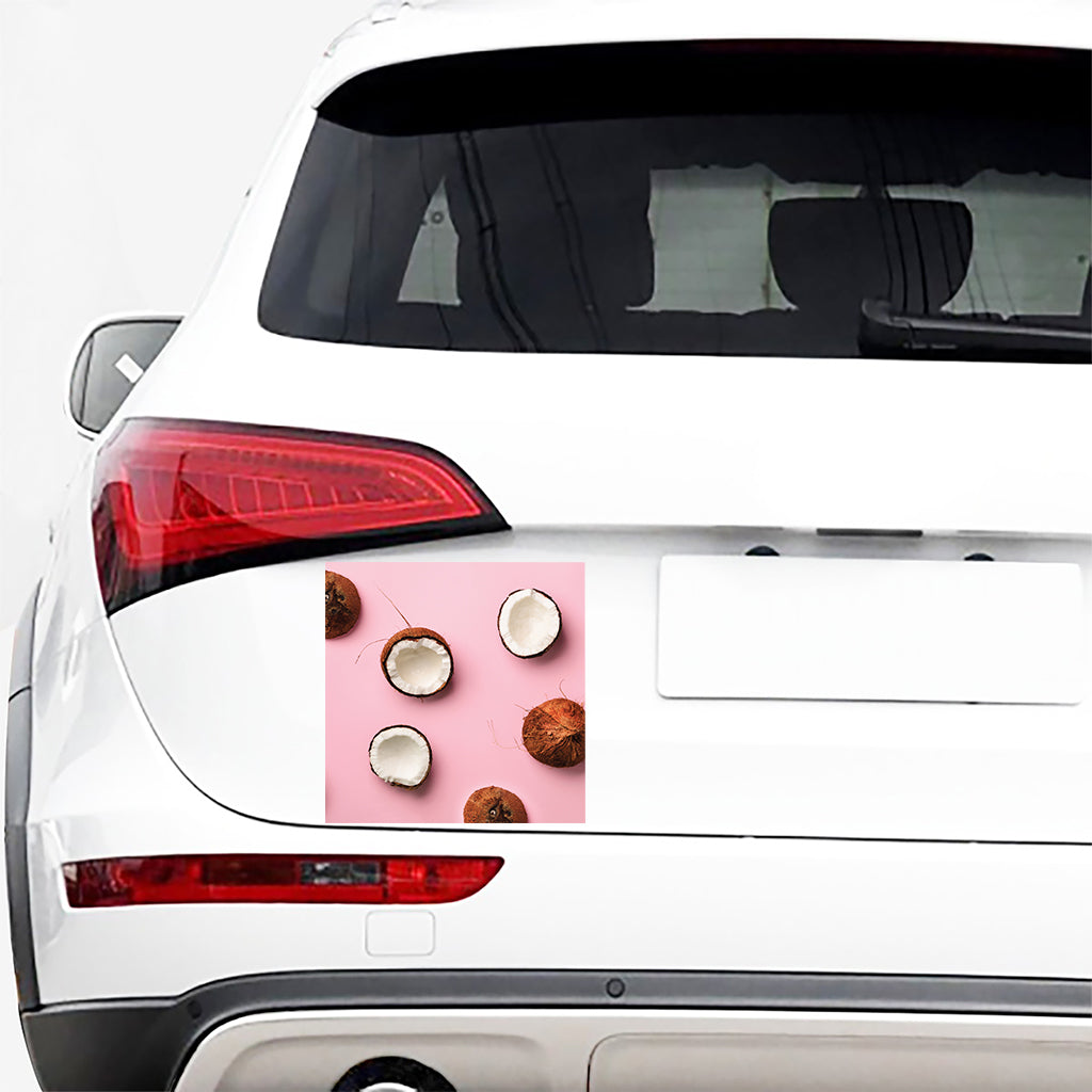 Pink Coconut Pattern Print Car Sticker