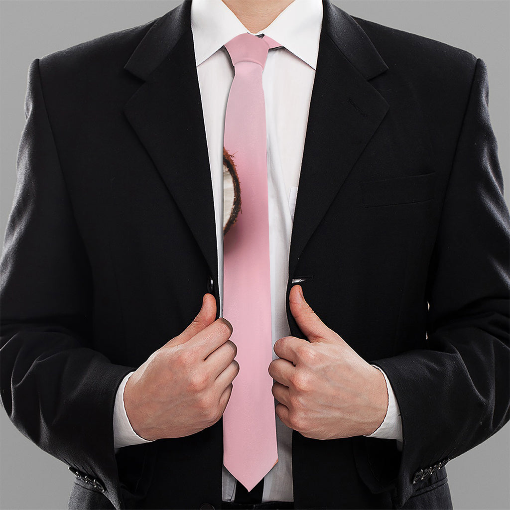 Pink Coconut Pattern Print Necktie