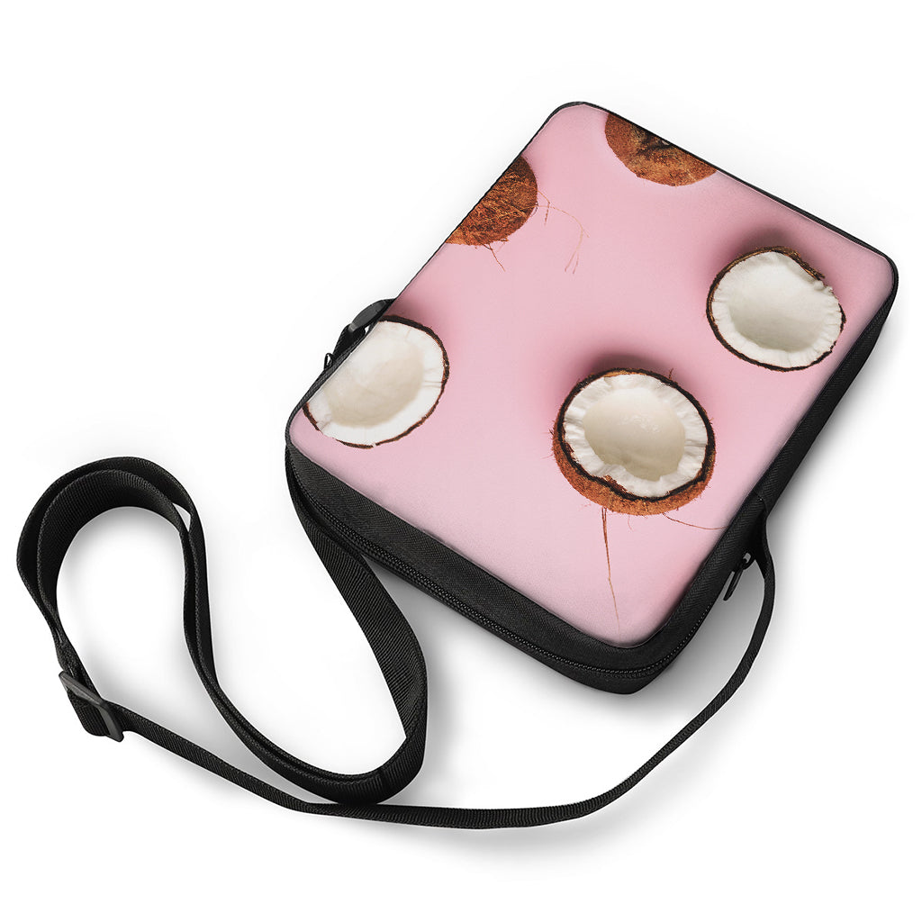 Pink Coconut Pattern Print Rectangular Crossbody Bag