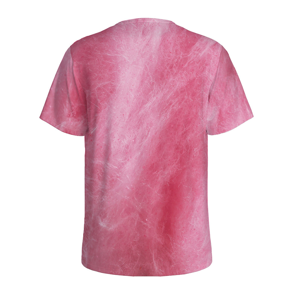 Pink Cotton Candy Print Men's Sports T-Shirt
