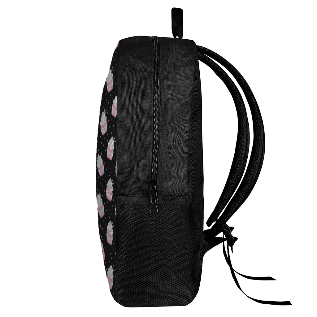 Pink Cupcake Pattern Print 17 Inch Backpack