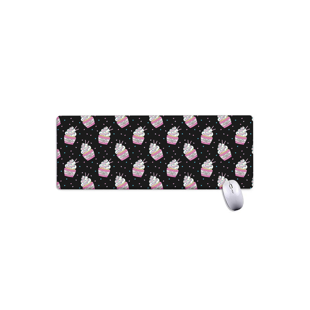 Pink Cupcake Pattern Print Extended Mouse Pad