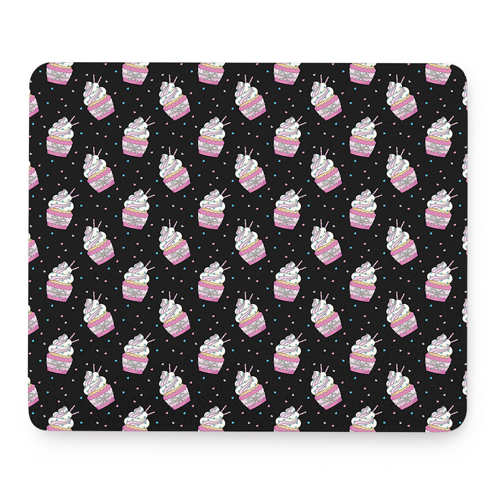 Pink Cupcake Pattern Print Mouse Pad