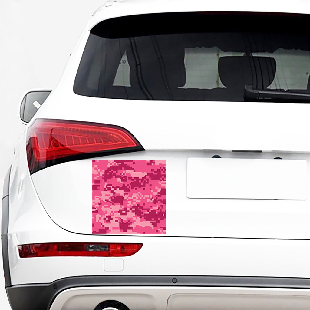 Pink Digital Camo Pattern Print Car Sticker
