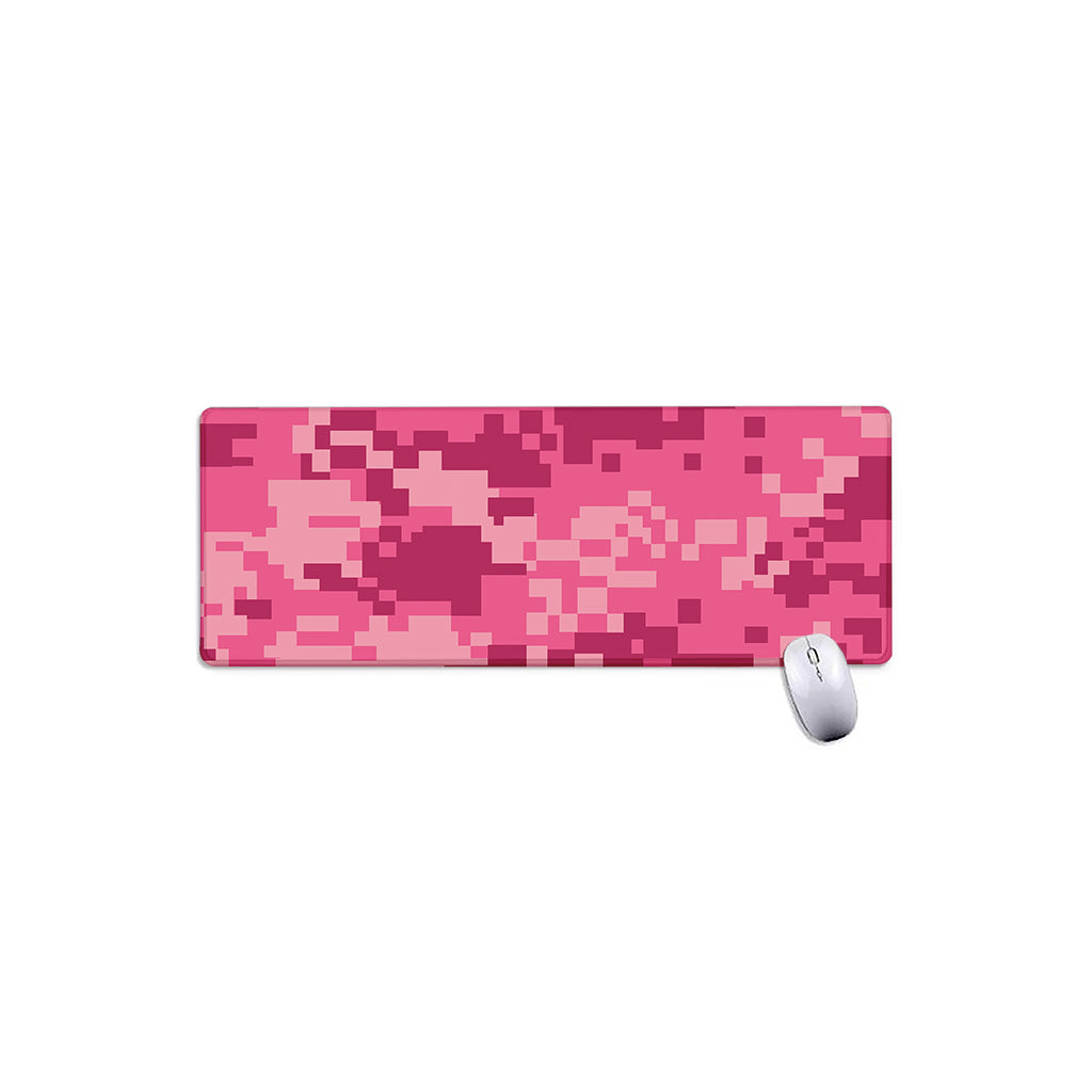Pink Digital Camo Pattern Print Extended Mouse Pad