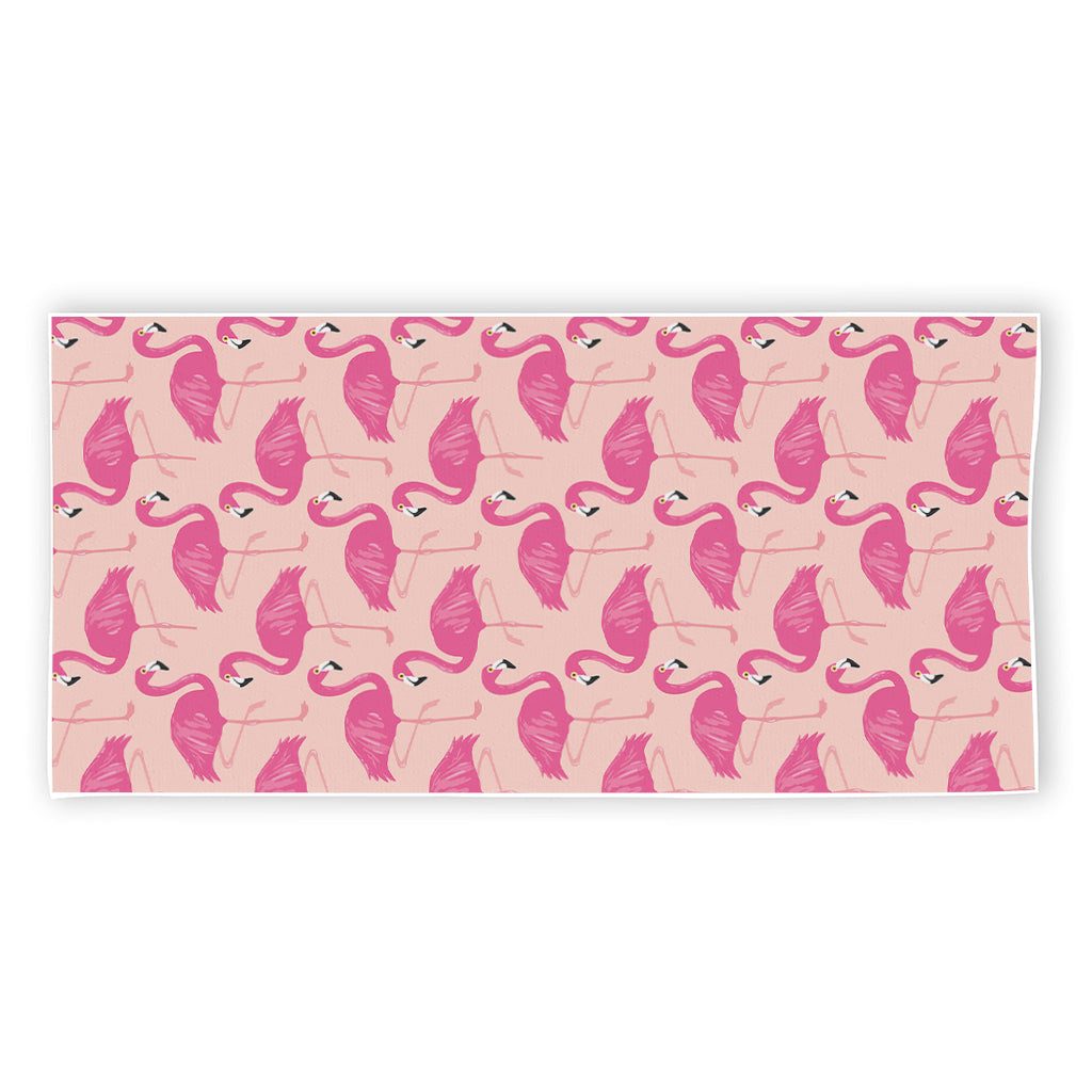 Pink Flamingo Pattern Print Beach Towel