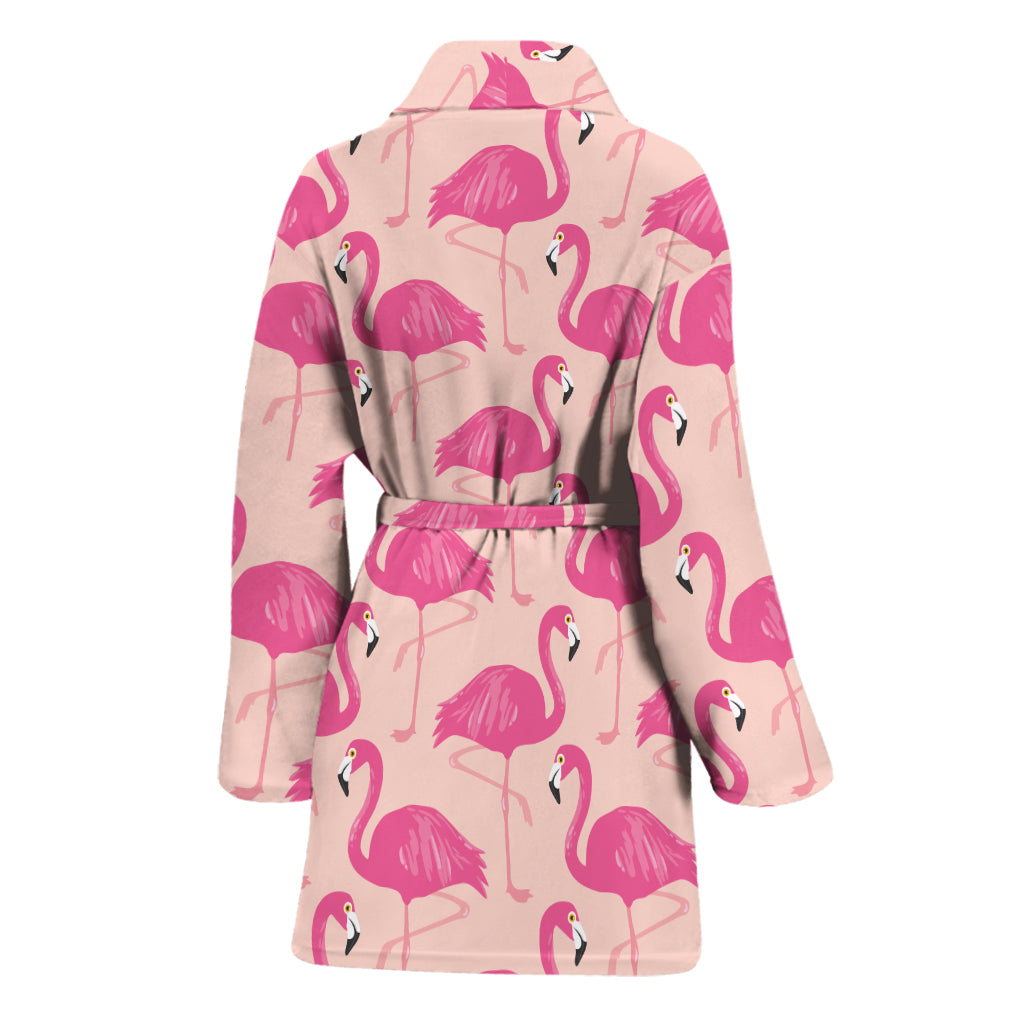 Pink Flamingo Pattern Print Women's Bathrobe – GearFrost