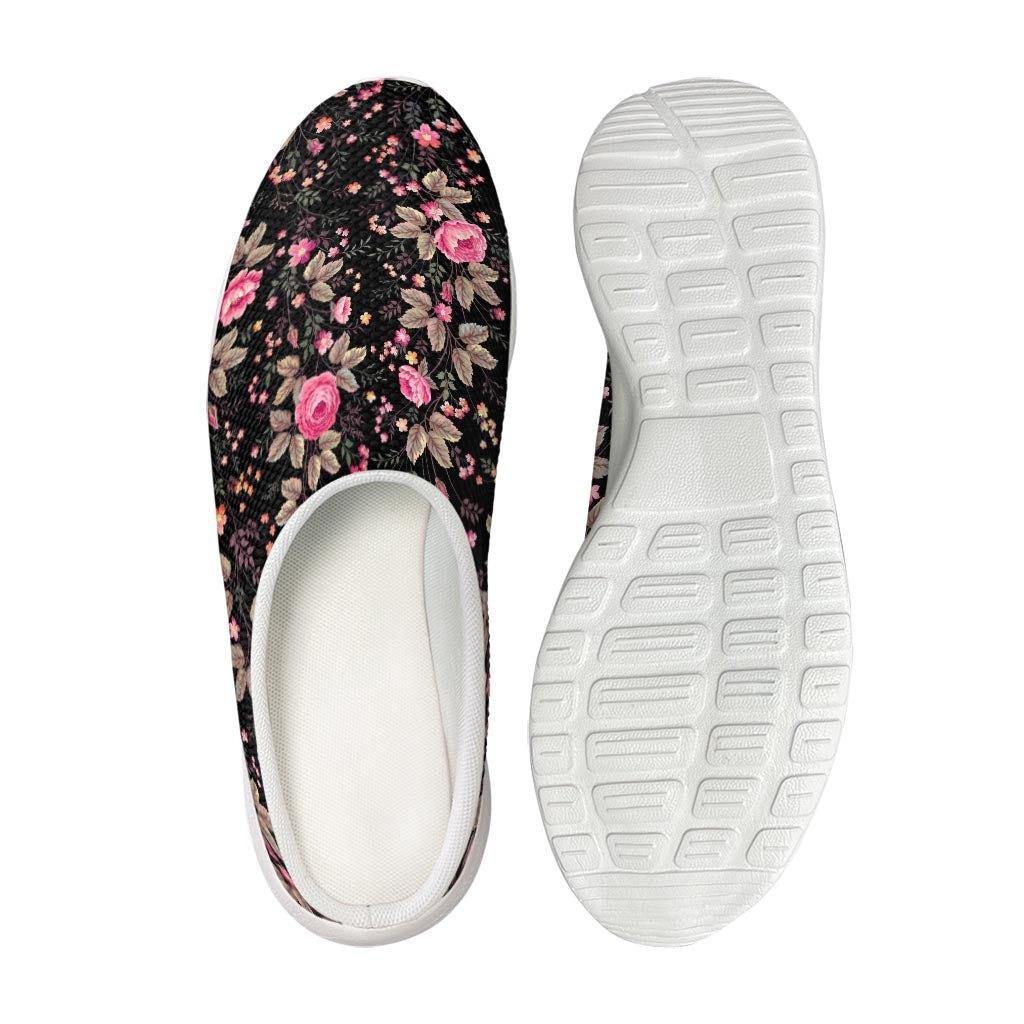 Pink Floral Flower Pattern Print Mesh Casual Shoes