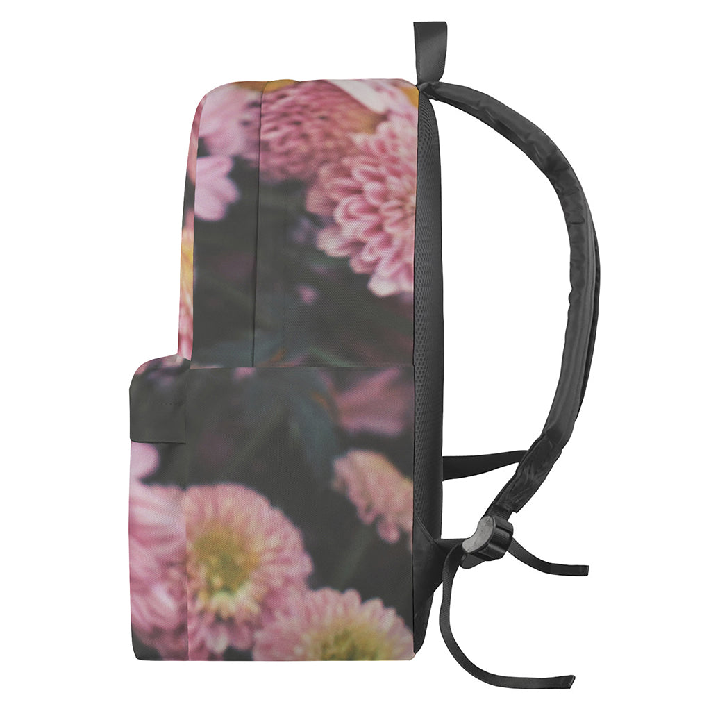 Pink Flowers Print Backpack