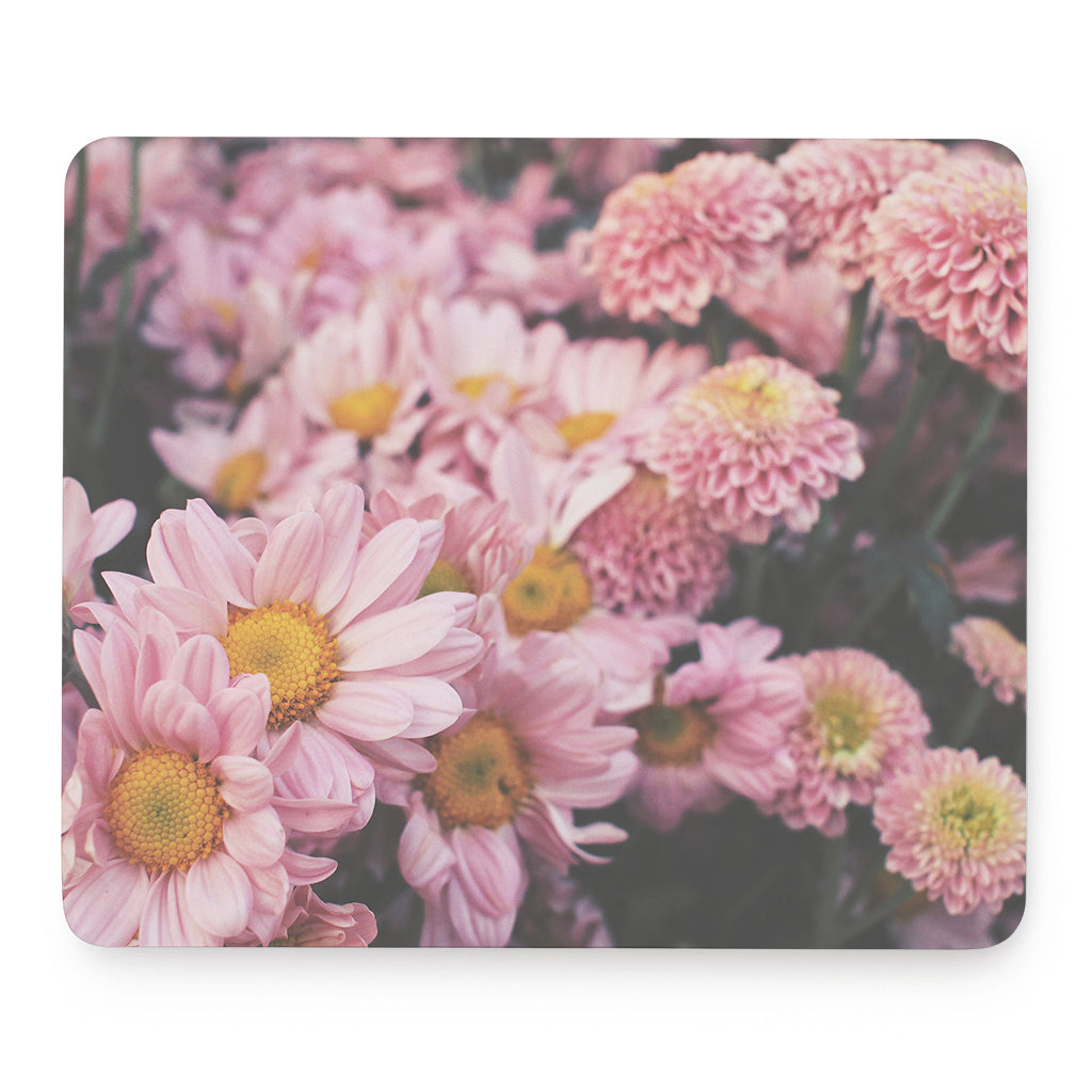 Pink Flowers Print Mouse Pad