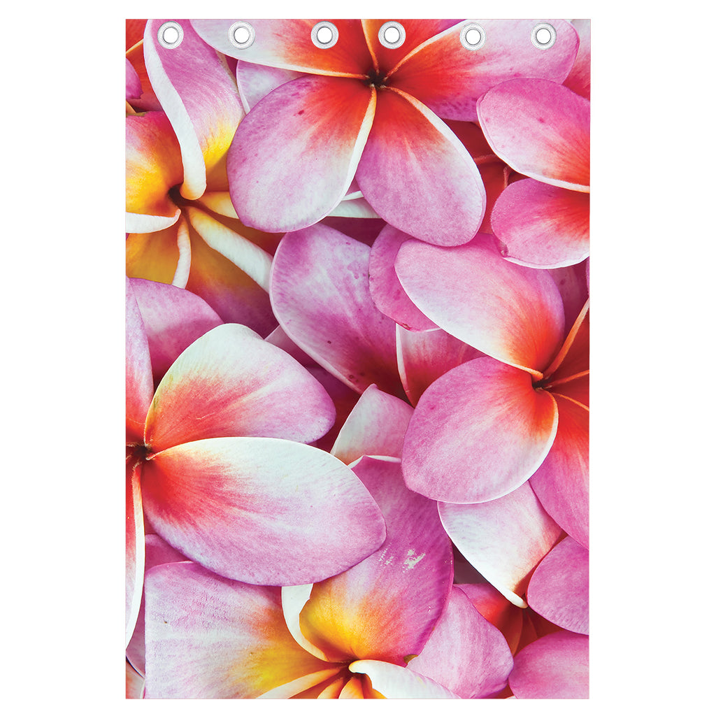Pink Frangipani Flower Print Curtain