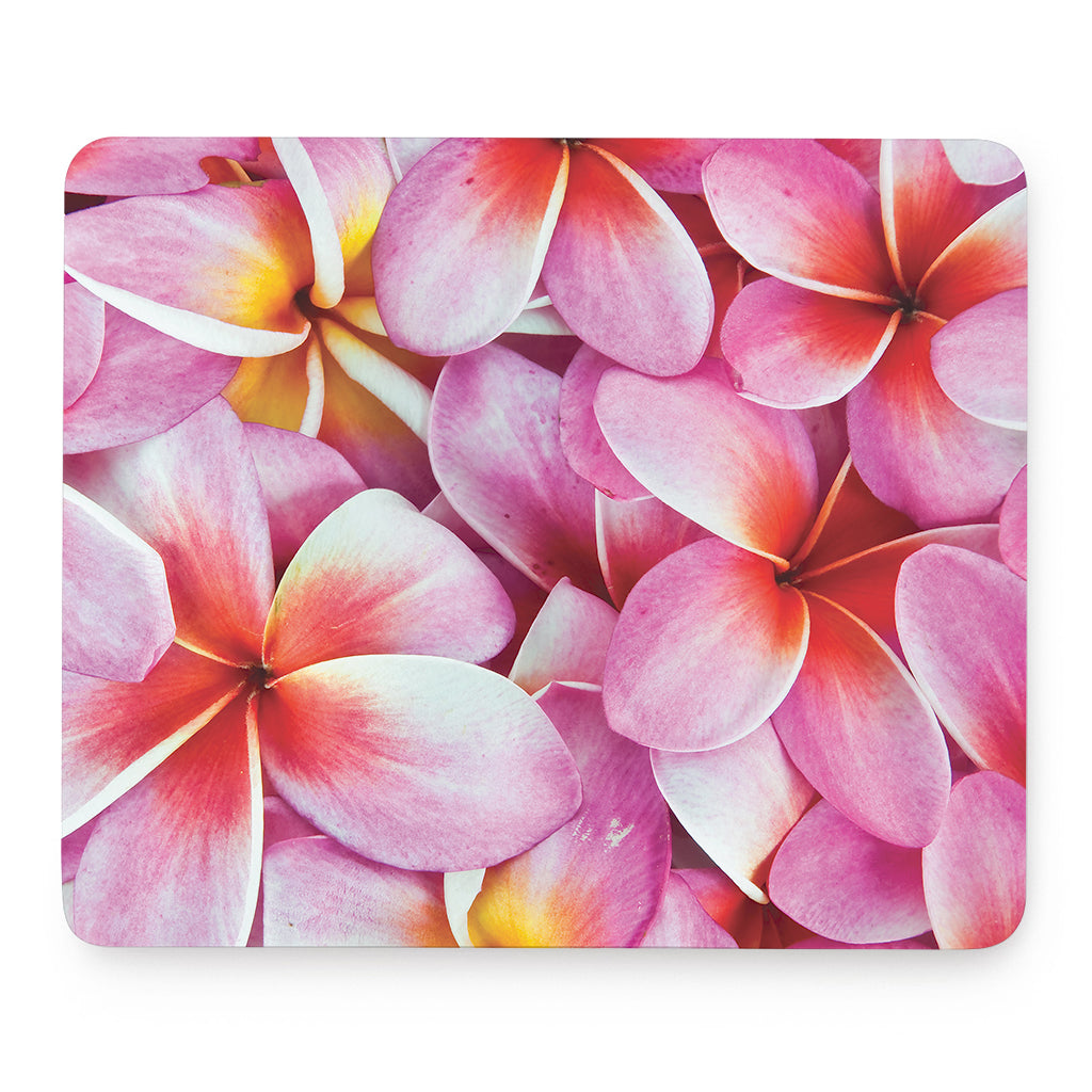 Pink Frangipani Flower Print Mouse Pad