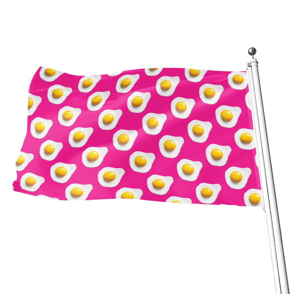 Pink Fried Eggs Pattern Print Flag