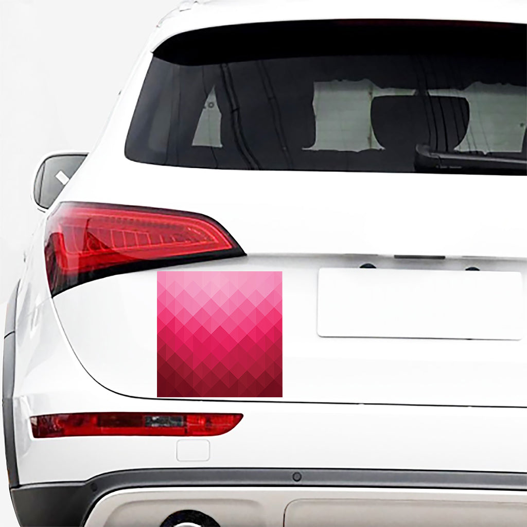 Pink Geometric Square Pattern Print Car Sticker