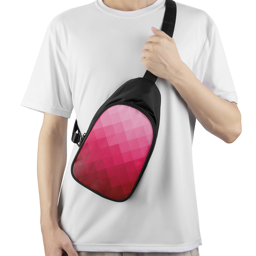 Pink Geometric Square Pattern Print Chest Bag