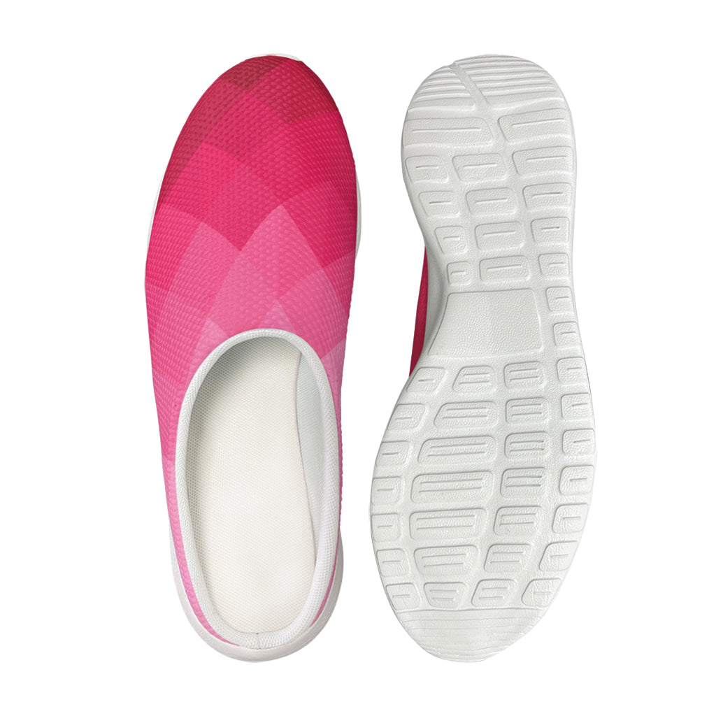 Pink Geometric Square Pattern Print Mesh Casual Shoes
