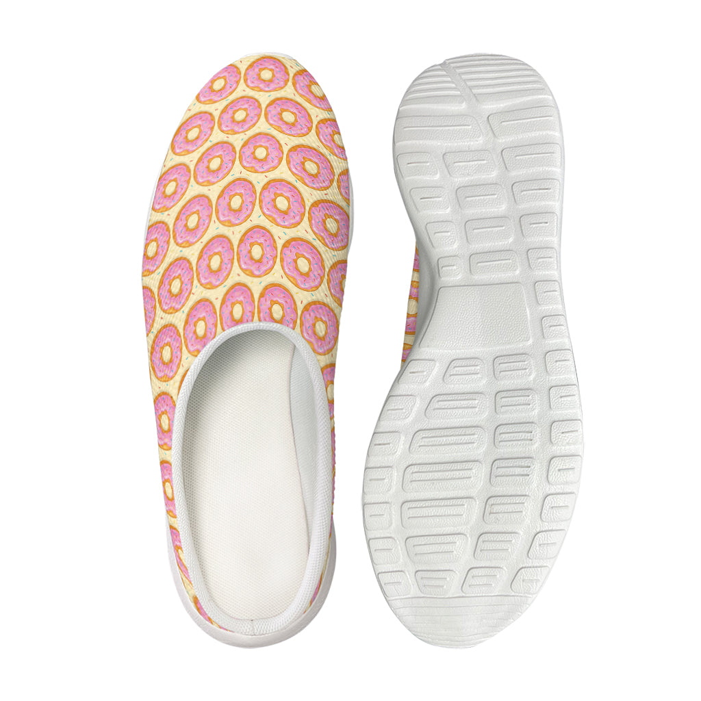 Pink Glazed Donut Pattern Print Mesh Casual Shoes