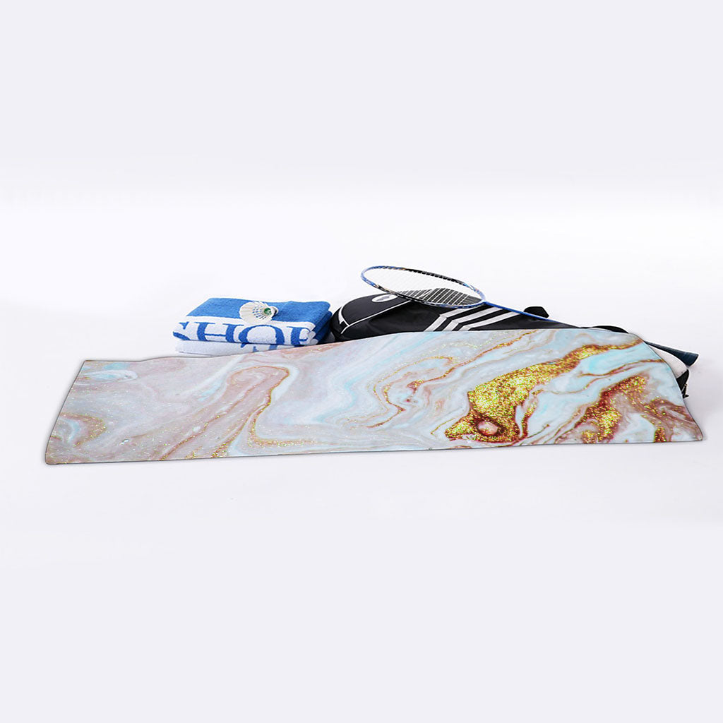 Pink Gold Liquid Marble Print Sports Towel