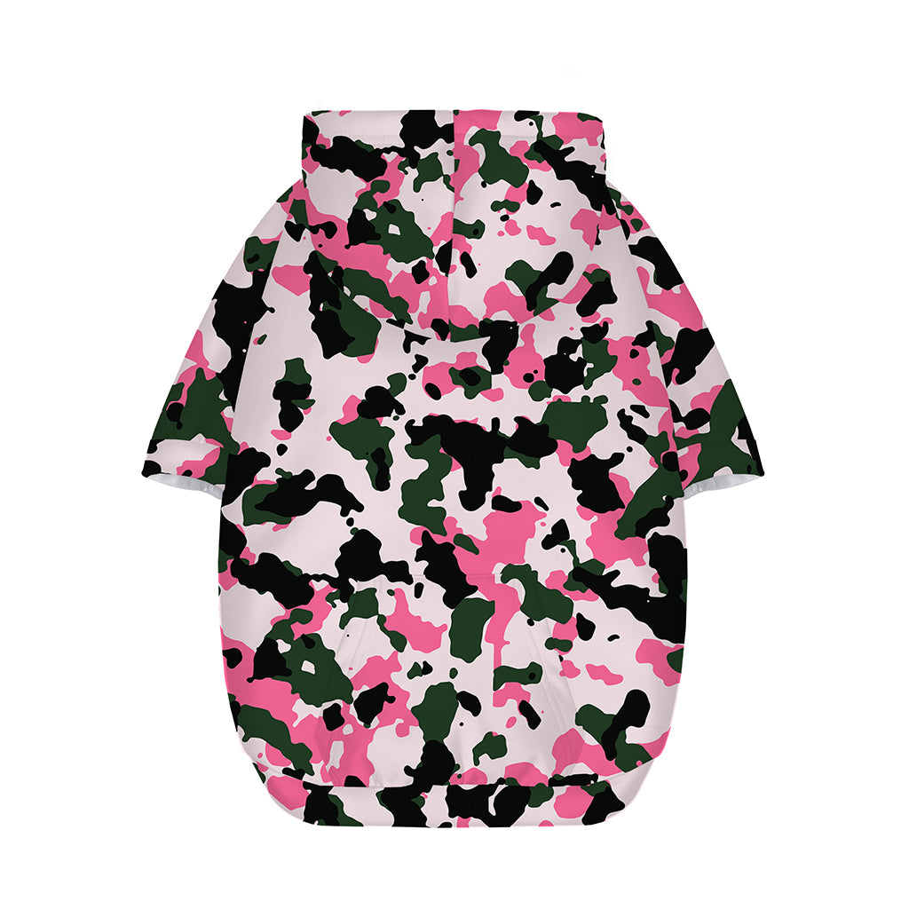 Red And Black Camouflage Print Hoodie Dress