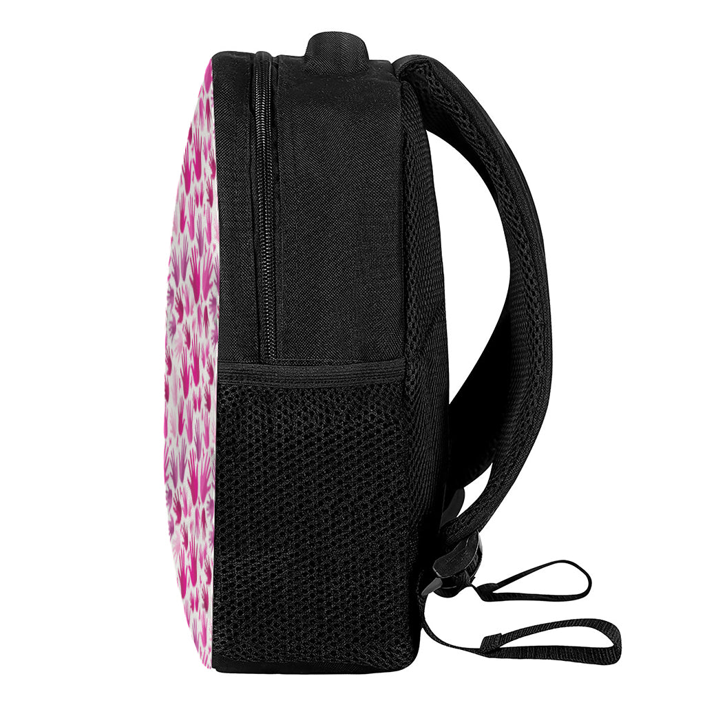 Pink Hand Breast Cancer Pattern Print Casual Backpack
