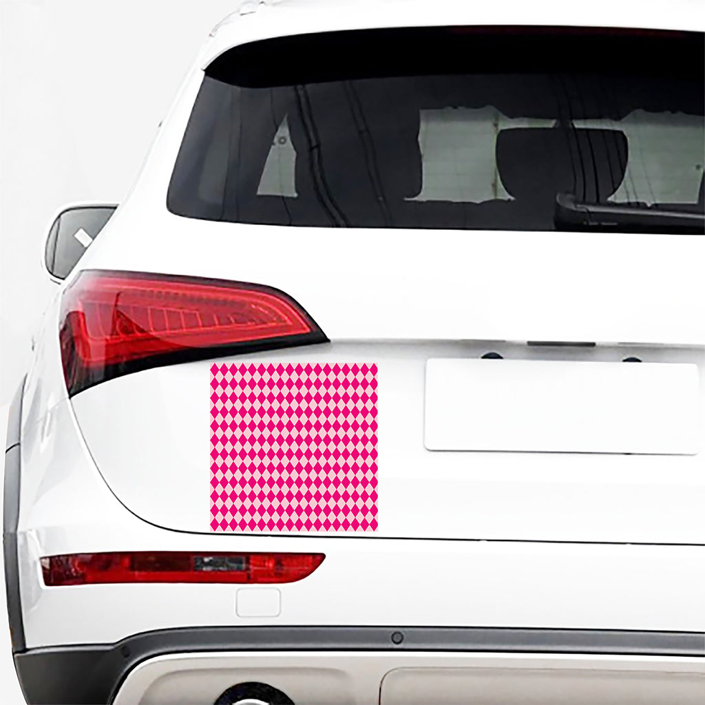 Pink Harlequin Pattern Print Car Sticker